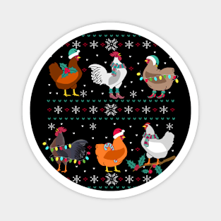 Funny Chicken Ugly Christmas Magnet